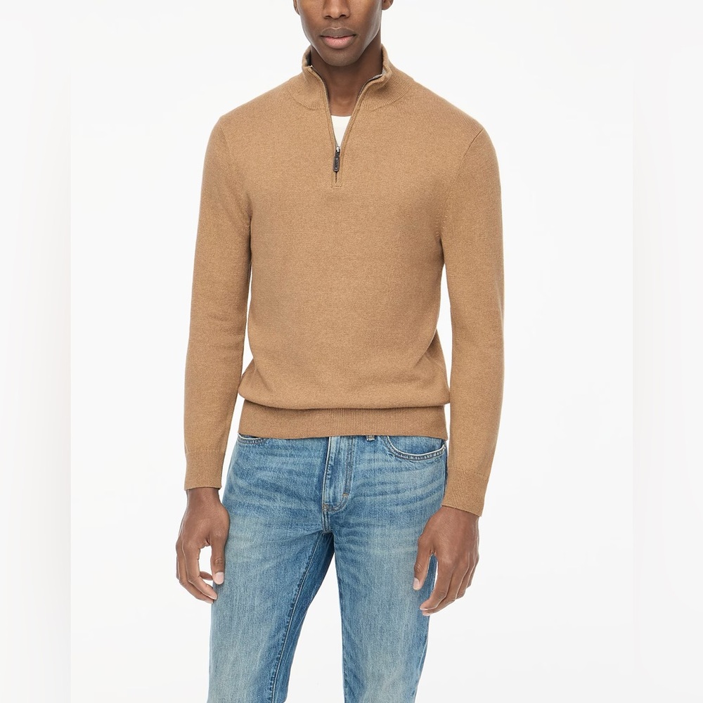 NWT J.crew Cotton half-zip sweater
